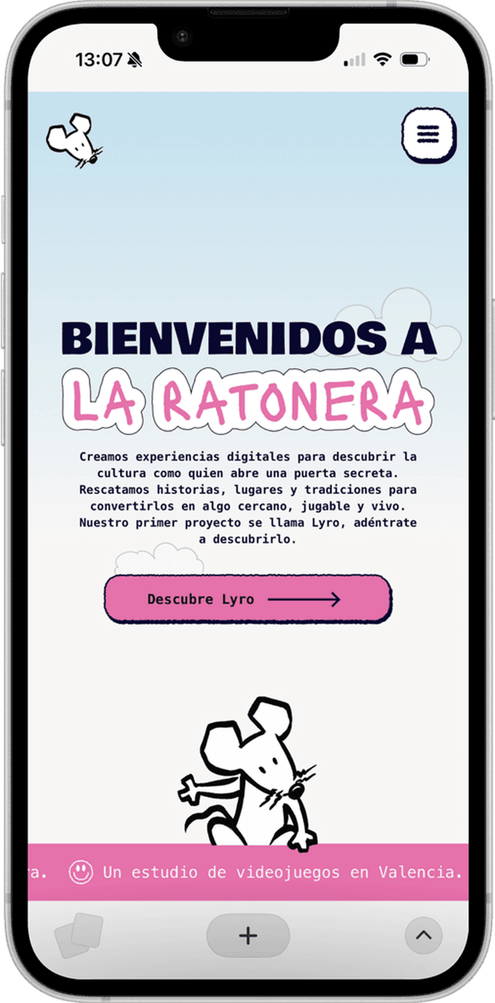 Inicio de La Ratonera Studio en móvil