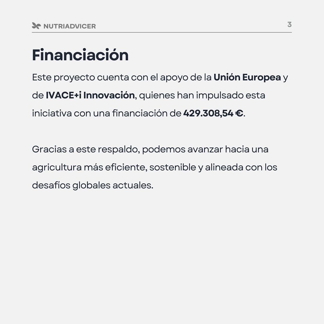 Financiación del proyecto NutriAdvicer