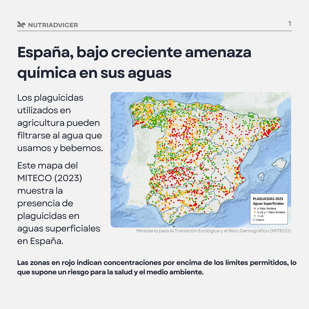 Mapa de la presencia de plaguicidas en España